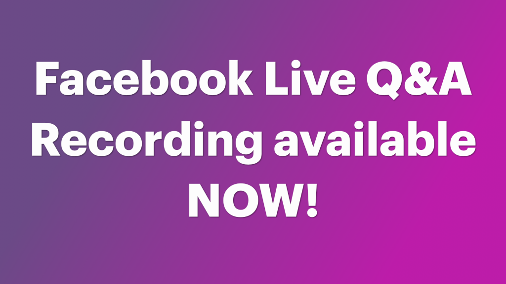 Live Q&A Recording available now